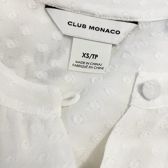Club Monaco | Sheer Blouse | White | XS - Picture 4 of 6